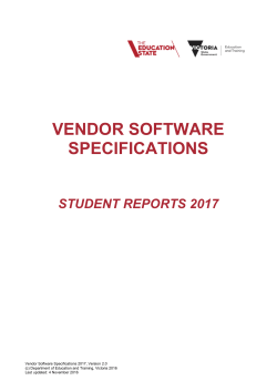 Vendor Software Specifications Student Reports 2017 v2.0