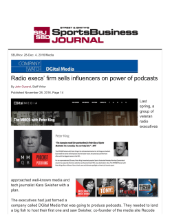 Radio execs` firm sells influencers on power of