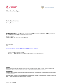 University of Groningen Distributional inference Albers, Casper