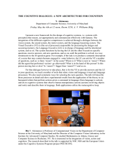 the cognitive dialogue - UMD Department of Computer Science