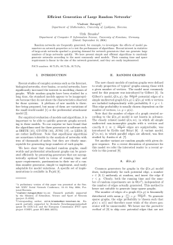 Efficient Generation of Large Random Networks