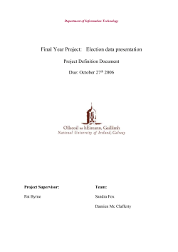 Project Definition - Department Of Information Technology, NUI