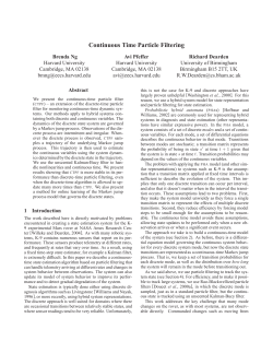 Continuous Time Particle Filtering