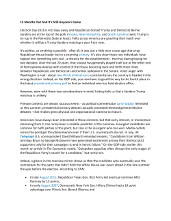 15 Months Out and It`s Still Anyone`s Game