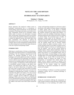 note on the assumption of hydrologic stationarity