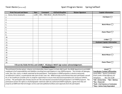 Team Name (Write One): Sport Program Name: Spring Softball