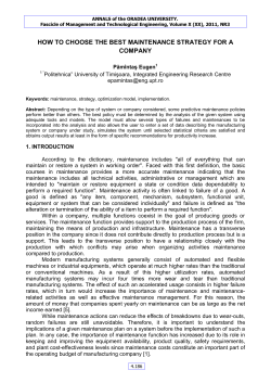 how to choose the best maintenance strategy for a company