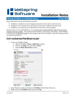 Installation Notes Moving PrintBoss to a