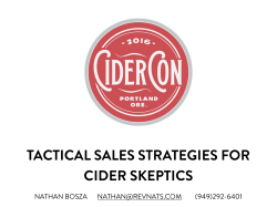 tactical sales strategies for cider skeptics