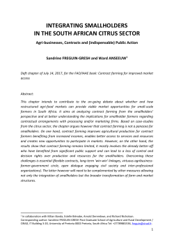 Chapter X: Why and how agribusinesses do get involved in