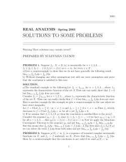 SOLUTIONS TO SOME PROBLEMS