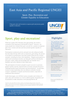 Sport, play, recreation and gender equality in education