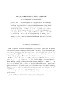 THE CATENARY DEGREE OF KRULL MONOIDS II 1. Introduction