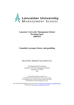 Cumulative Prospect Theory and Gambling