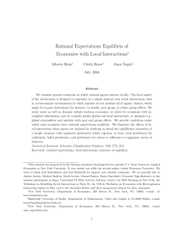 Rational Expectations Equilibria of Economies with Local Interactions