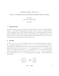 Notes on Solving Linearized Rational Expectations Models