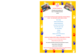 Learning Through Play 10 week set of sessions for over 1`s and their