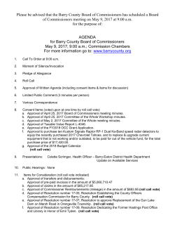 Please be advised that the Barry County Board of Commissioners