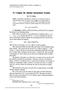 To Compute the Optimal Interpolation Formula