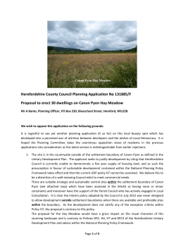 Herefordshire County Council Planning Application No 131885/F