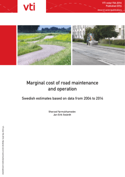 Marginal cost of road maintenance and operation