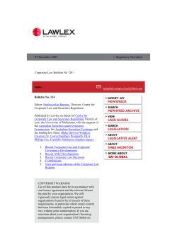 Corporate Law Bulletin 124 - December 2007