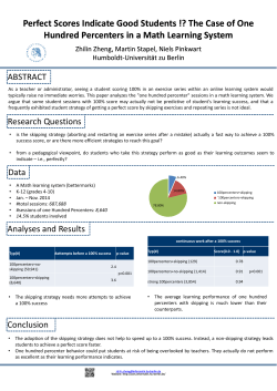 Perfect Scores Indicate Good Students !? The Case of One Hundred