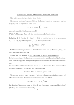 Generalized Widder Theorem via fractional moments