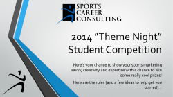 SCC*s 2014 *Theme Night* Student Competition