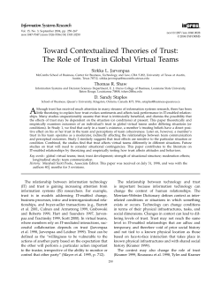 The Role of Trust in Global Virtual Teams - UTA
