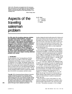 Aspects of the traveling salesman problem