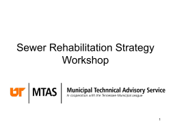Sewer Rehabilitation Strategy Workshop