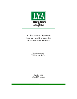 A Discussion of Spectrum Licence Conditions and the Impact on