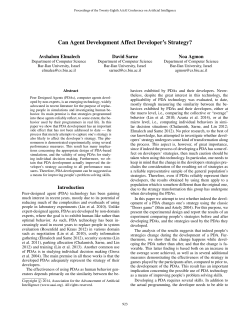 Can Agent Development Affect Developer`s Strategy?