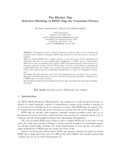 The Blocker Tag: Selective Blocking of RFID Tags for