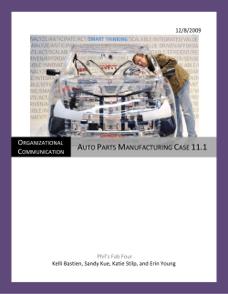 Auto Parts Manufacturing Case 11.1 - UW