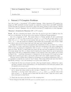 Lecture 3 1 Natural NP
