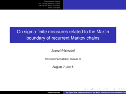 On sigma-finite measures related to the Martin boundary of recurrent