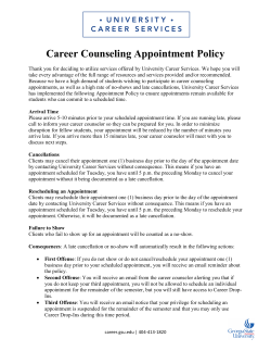 Career Counseling Appointment Policy