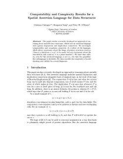Computability and Complexity Results for a Spatial Assertion