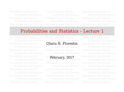 Probabilities and Statistics