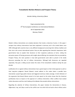Transatlantic Warfare Rhetoric and Prospect Theory