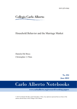 Household Behavior and the Marriage Market
