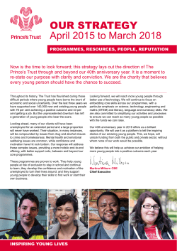 OUR STRATEGY April 2015 to March 2018
