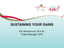 Sustaining the Gains - Communities of Practice