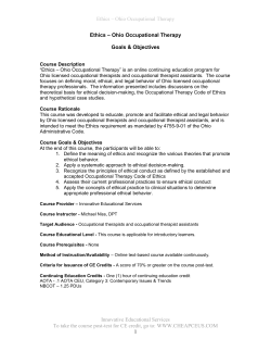 ohio occupational therapy ethics - Innovative Educational Services