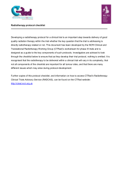 CTRad Radiotherapy protocol checklist
