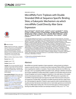 MicroRNAs Form Triplexes with Double Stranded DNA at Sequence