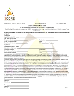 3CORE`s Loan Application Package
