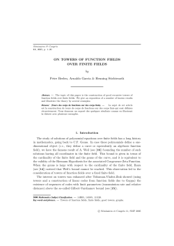 ON TOWERS OF FUNCTION FIELDS OVER FINITE FIELDS